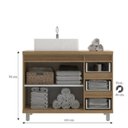 Ver imagem 2 de Gabinete de Banheiro 02 Portas 03 Gavetas 100cm com Cuba Ref 1000 Preto/Itapuã/Portoro