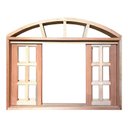 Ver imagem 3 de Janela de Madeira Vitro de Correr Quadriculado em Arco Padrão Cedro Bat.14 Cm-1.10(l)x1.00(a)