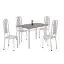 Ver imagem 2 de Conjunto de Mesa Retangular 120x75cm Tampo Granito Ocre 4 Cadeiras Lavínea