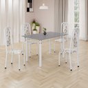 Ver imagem 1 de Conjunto de Mesa Retangular 120x75cm Tampo Granito Ocre 4 Cadeiras Lavínea Branco/Arabesco