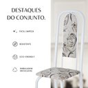 Ver imagem 4 de Conjunto de Mesa Retangular 120x75cm Tampo Granito Ocre 4 Cadeiras Lavínea