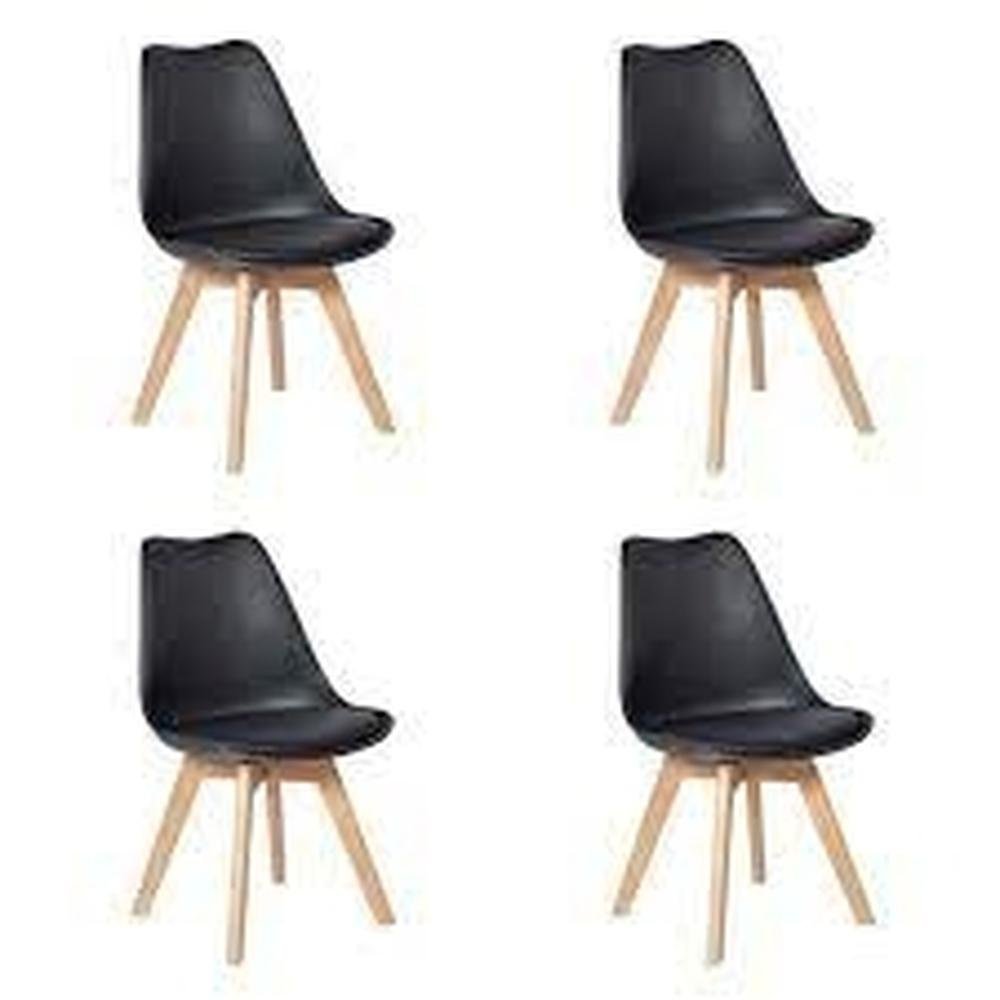 Conjunto Kit 4 Cadeira Sala Jantar Saarinen Design Leda Preto