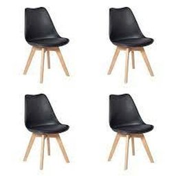 Conjunto Kit 4 Cadeira Sala Jantar Saarinen Design Leda Preto - 1