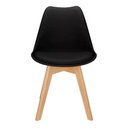 Ver imagem 4 de Kit 4 Cadeiras Saarinen Leda Polipropileno Pretas Base Wood Sala Jantar