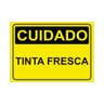 Placa de Sinalização Cuidado Tinta Fresca em Pvc - 1