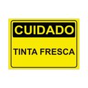 Ver imagem 1 de Placa de Sinalização Cuidado Tinta Fresca em Pvc