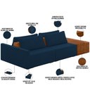 Ver imagem 4 de Sofá Ilha Modular para Sala 232cm com Puff Dublin K01 Veludo Azul Sintético Caramelo - Lyam Decor