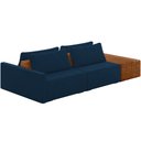 Ver imagem 1 de Sofá Ilha Modular para Sala 232cm com Puff Dublin K01 Veludo Azul Sintético Caramelo - Lyam Decor
