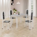 Ver imagem 1 de Conjunto de Mesa Retangular 120x75cm Tampo Granito Topázio 4 Cadeiras Lavínea