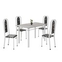 Ver imagem 2 de Conjunto de Mesa Retangular 120x75cm Tampo Granito Topázio 4 Cadeiras Lavínea Branco/Preto Floral