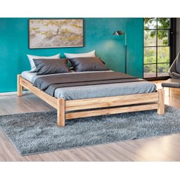 Cama de Casal Turca Madeira Maciça sem Pintura - 1