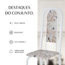 Ver imagem 5 de Conjunto de Mesa Retangular 120x75cm Tampo Granito Topázio 4 Cadeiras Lavínea Branco/Botanic Bege