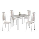 Ver imagem 2 de Conjunto de Mesa Retangular 120x75cm Tampo Granito Topázio 4 Cadeiras Lavínea