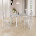 Ver imagem 1 de Conjunto de Mesa Retangular 120x75cm Tampo Granito Topázio 4 Cadeiras Lavínea Branco/Botanic Bege