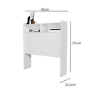 Ver imagem 2 de Cabeceira Melissa Box Solteiro 90cm para Quarto com Nichos e Prateleiras de Mdf