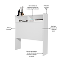 Ver imagem 3 de Cabeceira Melissa Box Solteiro 90cm para Quarto com Nichos e Prateleiras de Mdf