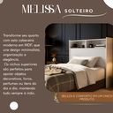 Ver imagem 5 de Cabeceira Melissa Box Solteiro 90cm para Quarto com Nichos e Prateleiras de Mdf