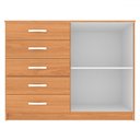 Ver imagem 3 de Cômoda Tulum 2 Portas 5 Gavetas Cinamomo - Panorama Móveis