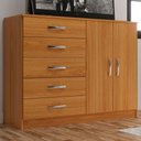 Ver imagem 1 de Cômoda Tulum 2 Portas 5 Gavetas Cinamomo - Panorama Móveis