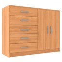 Ver imagem 2 de Cômoda Tulum 2 Portas 5 Gavetas Cinamomo - Panorama Móveis