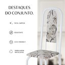 Ver imagem 5 de Conjunto de Mesa Retangular 120x75cm Tampo Granito Topázio 4 Cadeiras Lavínea Branco/Arabesco