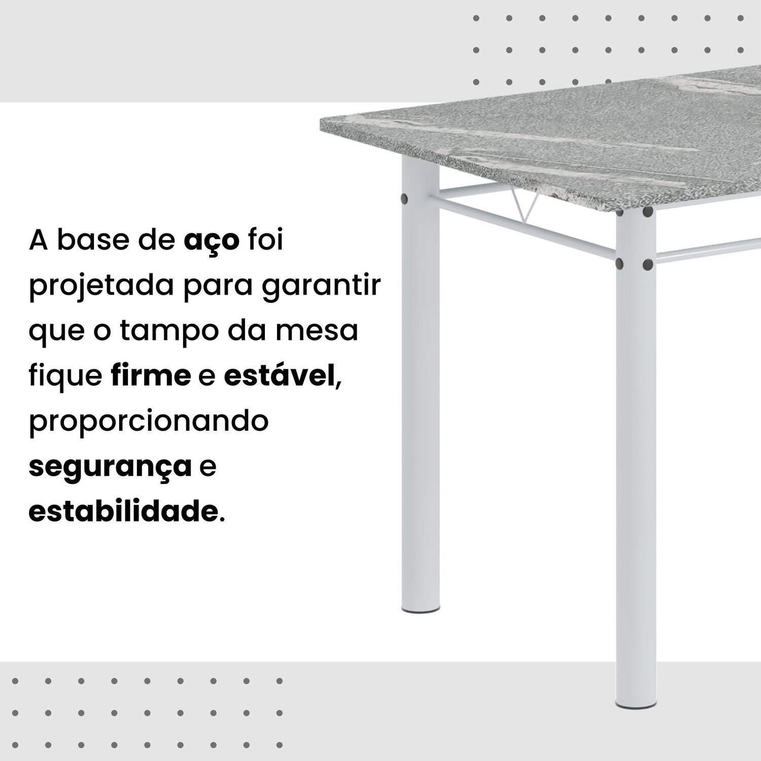 Conjunto de Mesa Retangular 120x75cm Tampo Granito Topázio 4 Cadeiras Lavínea - 11