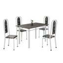 Ver imagem 2 de Conjunto de Mesa Retangular 120x75cm Tampo Ardósia Indiano 4 Cadeiras Lavínea Branco/Preto Floral