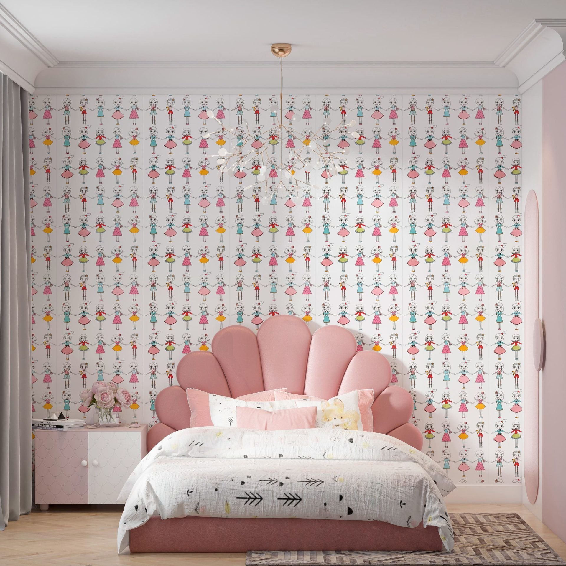 Papel de Parede Adesivo Menina Meninas - 1