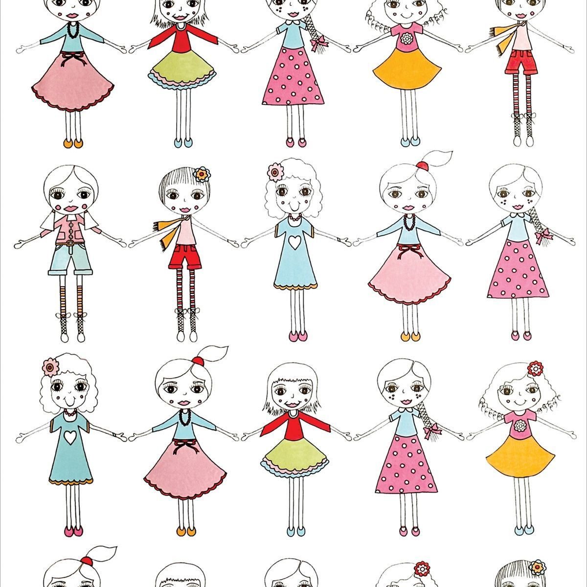 Papel de Parede Adesivo Menina Meninas - 3