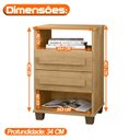 Ver imagem 3 de Mesa de Cabeceira Turim com 2 Gavetas e Nichos