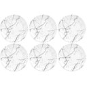 Ver imagem 1 de Jogo 6 Pratos de Sobremesa de Porcelana Germer Mármore Branco Raso Nero 20,5cm