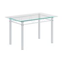 Ver imagem 6 de Conjunto de Mesa Retangular a 120x75cm Tampo de Vidro 4 Cadeiras Lavínea Branco/Preto Floral