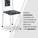 Ver mais imagens de Conjunto de Mesa Retangular a 120x75cm Tampo de Vidro 4 Cadeiras Lavínea Branco/Preto Floral