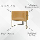 Ver imagem 6 de Kit 2 Poltronas Decorativa Recepção Luna Suede Cores Base de Ferro Champagne Mostarda Suede