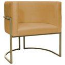 Ver imagem 3 de Kit 2 Poltronas Decorativa Recepção Luna Suede Cores Base de Ferro Champagne Mostarda Suede