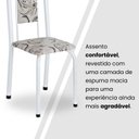 Ver mais imagens de Conjunto de Mesa Retangular a 120x75cm Tampo de Vidro 4 Cadeiras Lavínea Branco/Arabesco