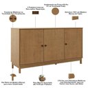 Ver imagem 5 de Aparador Buffet para Sala de Jantar 3 Portas 160cm Madeira Maciça Ethos F06 Freijó - Lyam Decor