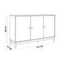 Ver imagem 6 de Aparador Buffet para Sala de Jantar 3 Portas 160cm Madeira Maciça Ethos F06 Freijó - Lyam Decor