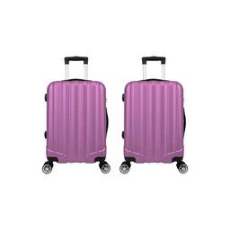 Mala De Bordo 2 Peças ABS 4 Rodas XH-A122 Rosa Prizi - 1