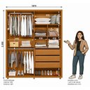 Ver imagem 5 de Guarda Roupa Casal Greco 4 Portas Cinamomo/off White - Madetec