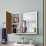Kit com 2 Espelheiras para Banheiro 1 Porta 2 Prateleiras Gênova - 4