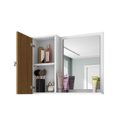 Ver imagem 5 de Kit com 2 Espelheiras para Banheiro 1 Porta 2 Prateleiras Gênova Branco/Ripado