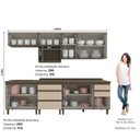 Ver imagem 3 de Cozinha Completa Modulada 6 Peças 100% MDF com Tampo para Cooktop Connect Marrom/Duna/Cristal