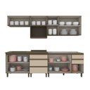 Ver imagem 4 de Cozinha Completa Modulada 6 Peças 100% MDF com Aéreo para Micro-Ondas Connect Marrom/Duna/Cristal