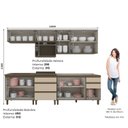 Ver imagem 3 de Cozinha Completa Modulada 6 Peças 100% MDF com Aéreo para Micro-Ondas Connect Marrom/Duna/Cristal