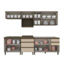 Ver imagem 4 de Cozinha Completa Modulada 6 Peças 100% MDF com Aéreo para Micro-Ondas Connect Marrom/Duna/Cristal
