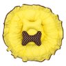 Cama Pet Ninho Redonda Dupla Face Lavável Antialérgico Luxo:bolinha Marrom/amarelo - 8