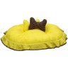 Cama Pet Ninho Redonda Dupla Face Lavável Antialérgico Luxo:bolinha Marrom/amarelo - 3