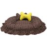 Cama Pet Ninho Redonda Dupla Face Lavável Antialérgico Luxo:bolinha Marrom/amarelo - 2