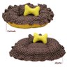 Cama Pet Ninho Redonda Dupla Face Lavável Antialérgico Luxo:bolinha Marrom/amarelo - 5